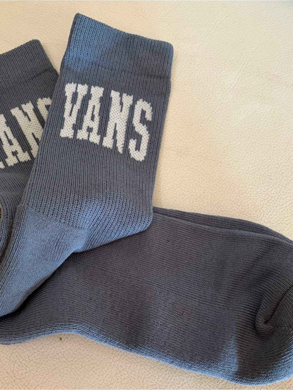 Vans Gray Crew Socks with White Logo